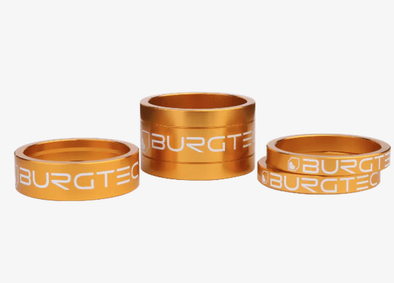 Burgtec - Stem Spacers - Burgtec Bullion Gold (5mm Spacer x2, 10mm Spacer, 20mm Spacer)