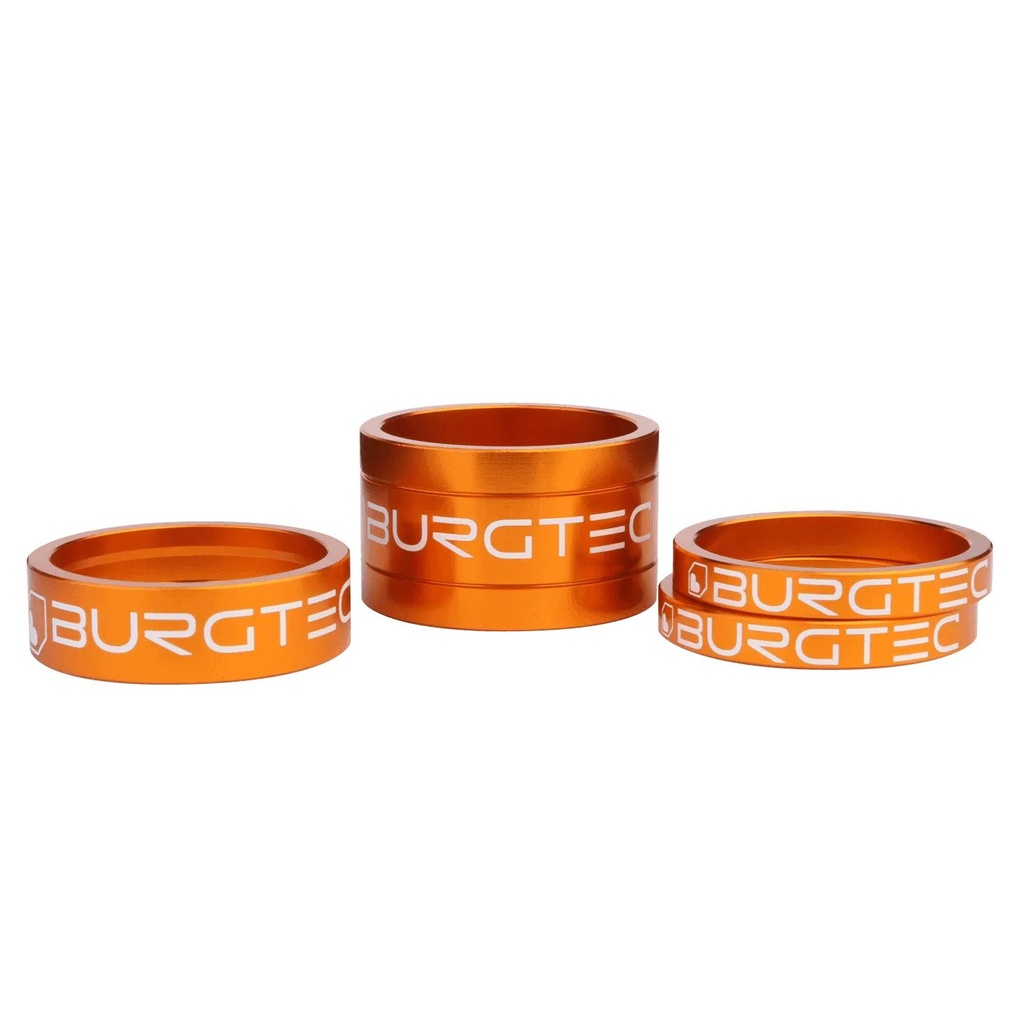 Burgtec - Stem Spacers - Iron Bro Orange (5mm Spacer x2, 10mm Spacer, 20mm Spacer)