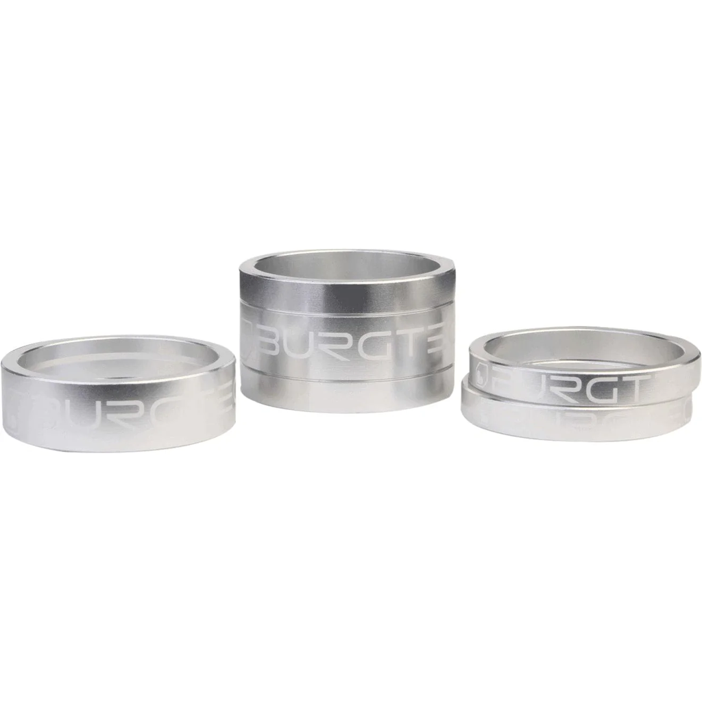 Burgtec - Stem Spacers - Rhodium Silver (5mm Spacer x2, 10mm Spacer, 20mm Spacer)