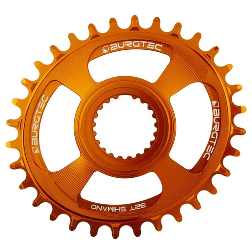 [8751] Burgtec - Oval Shimano Direct Mount Thick Thin Chainring - 30T - Iron Bro Orange