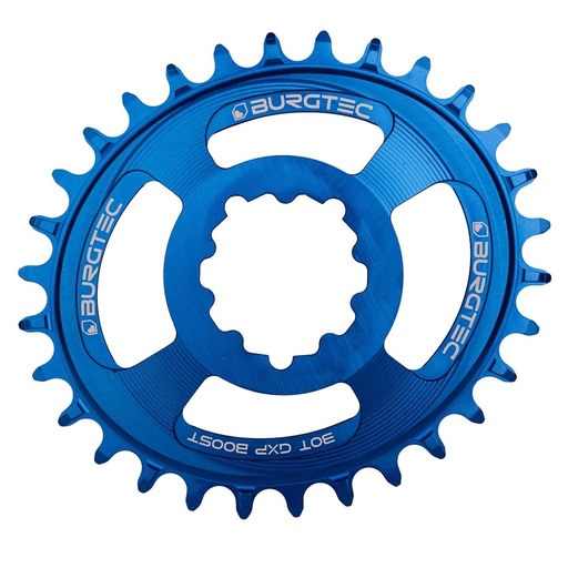 [8472] Burgtec - Oval Sram Boost 3mm Offset Thick Thin Chainring - 32T - Deep Blue