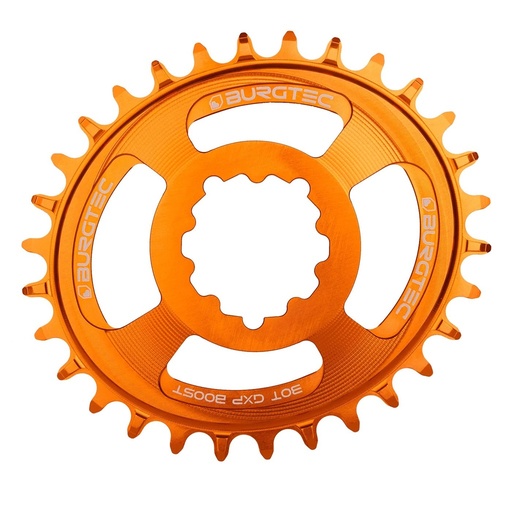 [8475] Burgtec - Oval Sram Boost 3mm Offset Thick Thin Chainring - 32T - Iron Bro Orange