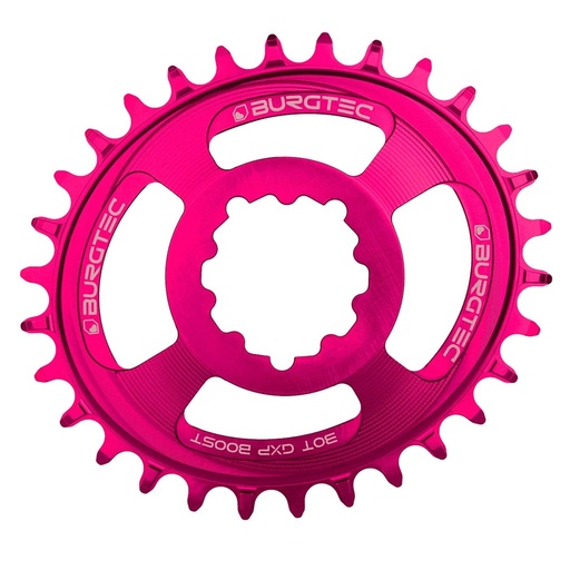 [8478] Burgtec - Oval Sram Boost 3mm Offset Thick Thin Chainring - 32T - Toxic Barbie Pink